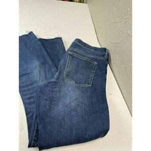 Gap Womens True Skinny High Rise Raw Hem Button Fly Medium Wash Jeans Size 10/30